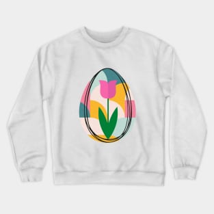 Colorful Egg and Tulip Flower Crewneck Sweatshirt